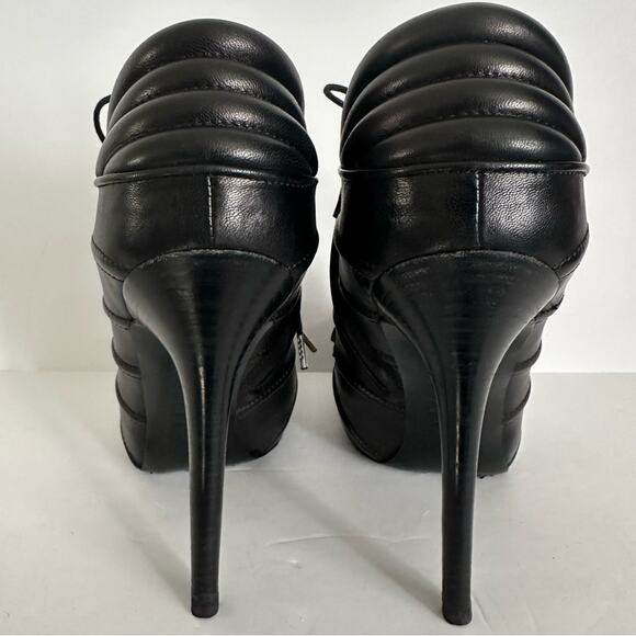 Alexander McQueen Studded Biker Ankle Booties Black  IT 38 Lace Up Stiletto - Picture 5 of 14